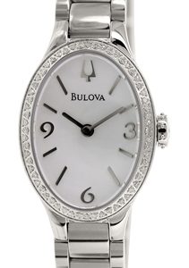 Bulova Damklocka 96R191 Vit/Stål Ø21 mm