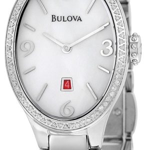 Bulova Damklocka 96R192 Diamond Vit/Stål Ø25 mm