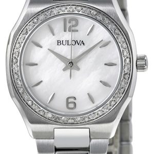 Bulova Damklocka 96R199 Diamond Vit/Stål Ø26 mm