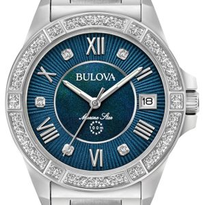 Bulova Damklocka 96R215 Blå/Stål Ø32 mm