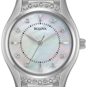 Bulova Damklocka 96R216 Dress Vit/Stål Ø31 mm