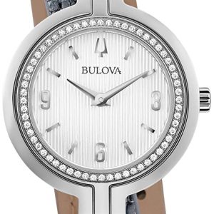 Bulova Damklocka 96R236 Rhapsody Silverfärgad/Läder Ø30 mm