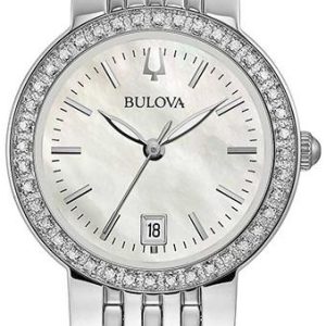 Bulova Damklocka 96R239 Vit/Stål Ø26 mm