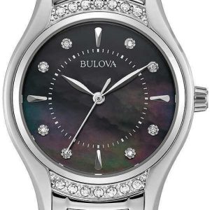 Bulova Damklocka 96R242 Svart/Stål Ø31 mm