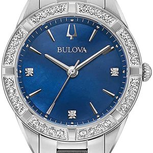 Bulova Damklocka 96R243 Classic Blå/Stål Ø32 mm