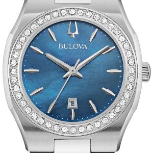 Bulova Damklocka 96R246 Blå/Stål Ø31 mm