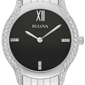 Bulova Damklocka 96R249 Classic Svart/Stål Ø30 mm