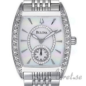 Bulova Damklocka 96R50 Diamonds Dam Vit/Stål Ø30 mm