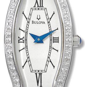 Bulova Damklocka 96R52 Diamond Vit/Stål