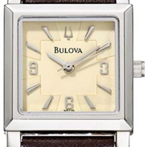 Bulova Damklocka 96T16 Antikvit/Läder