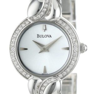 Bulova Damklocka 96X111 Crystal Vit/Stål Ø20 mm