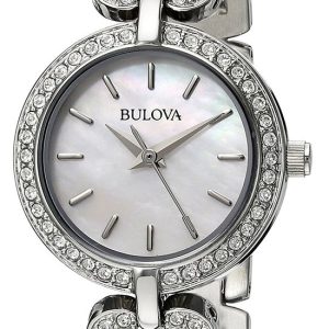 Bulova Damklocka 96X136 Dress Vit/Stål Ø22 mm