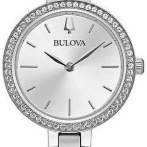 Bulova Damklocka 96X154 Crystal Silverfärgad/Stål Ø27 mm