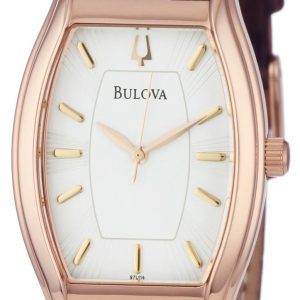 Bulova Damklocka 97L114 Dress Vit/Läder