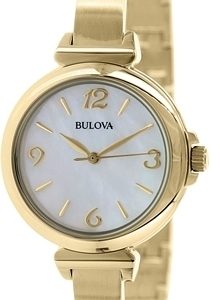 Bulova Damklocka 97L136 Vit/Guldtonat stål Ø30 mm