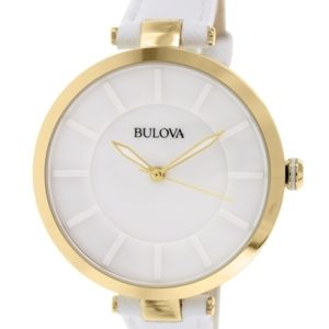 Bulova Damklocka 97L140 Dress Vit/Läder Ø38 mm