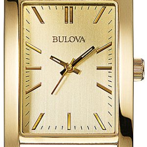 Bulova Damklocka 97L143 Gulguldstonad/Läder