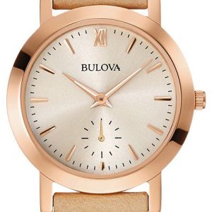 Bulova Damklocka 97L146 Beige/Läder Ø32 mm