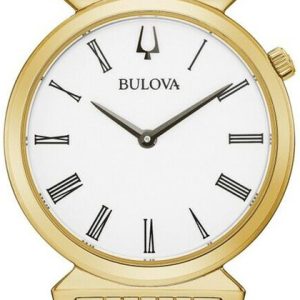 Bulova Damklocka 97L161 Vit/Gulguldtonat stål Ø30 mm