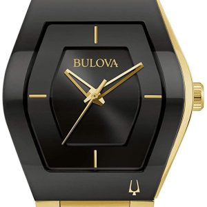 Bulova Damklocka 97L164 Latin Svart/Gulguldtonat stål