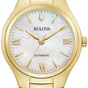 Bulova Damklocka 97L169 Classic Vit/Gulguldtonat stål Ø34 mm