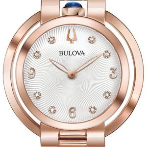 Bulova Damklocka 97P130 Diamond Silverfärgad/Roséguldstonat stål