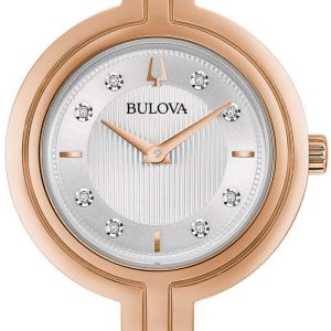 Bulova Damklocka 97P145 Diamond Silverfärgad/Roséguldstonat stål