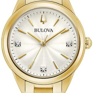 Bulova Damklocka 97P150 Silverfärgad/Gulguldtonat stål Ø28 mm