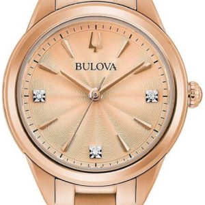 Bulova Damklocka 97P151 Roséguldstonad/Roséguldstonat stål Ø28 mm