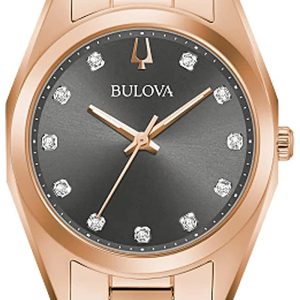 Bulova Damklocka 97P156 Surveyor Svart/Roséguldstonat stål Ø31 mm