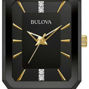 Bulova Damklocka 97P157 Diamond Svart/Gulguldtonat stål