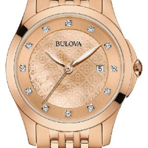 Bulova Damklocka 97S112 Diamond Roséguldstonad/Roséguldstonat stål