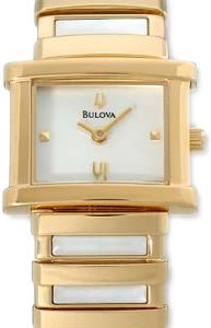 Bulova Damklocka 97V30 Vit/Gulguldtonat stål