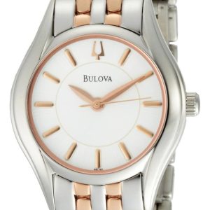 Bulova Damklocka 98L143 Bracelet Vit/Roséguldstonat stål Ø28 mm