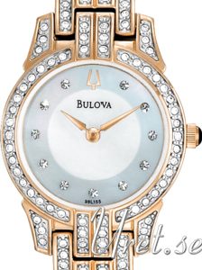 Bulova Damklocka 98L155 Crystal Blå/Roséguldstonat stål Ø24 mm