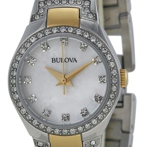 Bulova Damklocka 98L198 Vit/Stål Ø24.5 mm