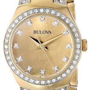 Bulova Damklocka 98L199 Champagnefärgad/Stål Ø24.5 mm