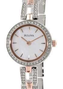 Bulova Damklocka 98L212 Silverfärgad/Roséguldstonat stål Ø22.5 mm