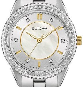 Bulova Damklocka 98L223 Crystal Silverfärgad/Stål Ø30 mm