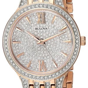 Bulova Damklocka 98L235 Kristallinfattad/Roséguldstonat stål Ø32 mm