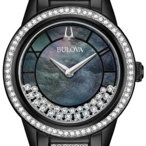 Bulova Damklocka 98L252 Crystal Svart/Stål Ø32 mm