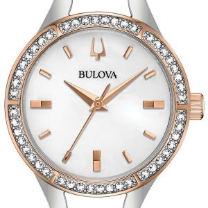 Bulova Damklocka 98L262 Vit/Stål Ø27 mm