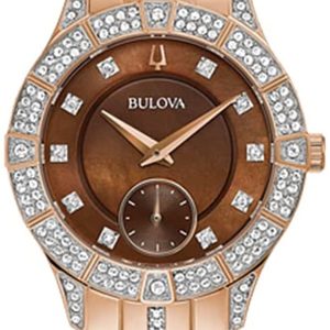 Bulova Damklocka 98L284 Phantom Brun/Roséguldstonat stål Ø31 mm