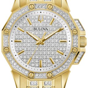 Bulova Damklocka 98L302 Octava Silverfärgad/Gulguldtonat stål Ø34