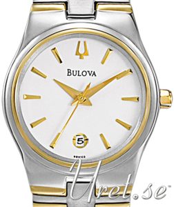 Bulova Damklocka 98M102 Dress Vit/Gulguldtonat stål Ø26 mm