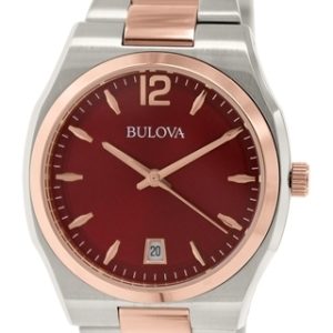 Bulova Damklocka 98M119 Diamond Röd/Roséguldstonat stål Ø34 mm