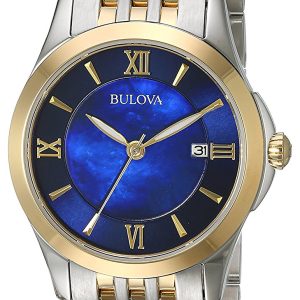 Bulova Damklocka 98M124 Blå/Gulguldtonat stål Ø27 mm