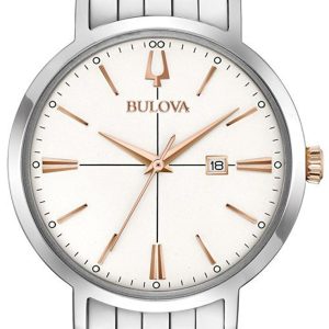 Bulova Damklocka 98M130 Vit/Stål Ø35 mm