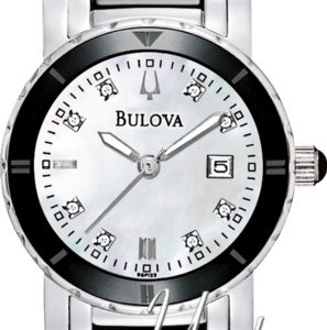 Bulova Damklocka 98P122 Diamond Vit/Keramik Ø30 mm