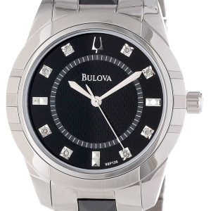 Bulova Damklocka 98P136 Diamond Svart/Keramik Ø32 mm